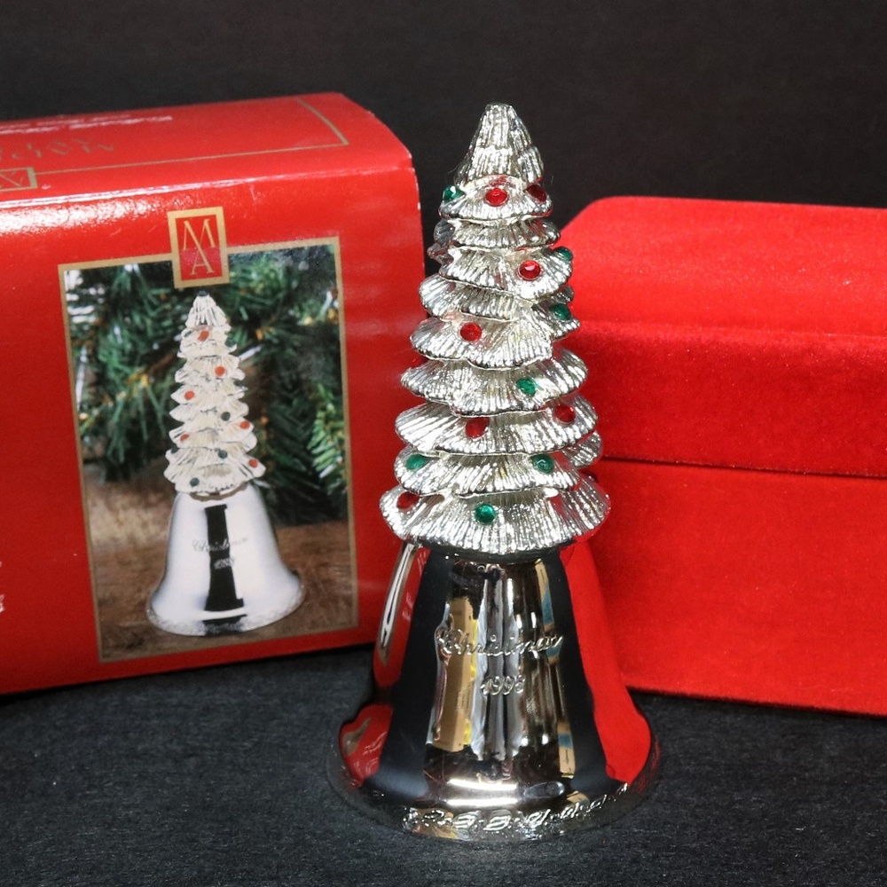 Madison Avenue Silver Christmas Tree Bell 1998